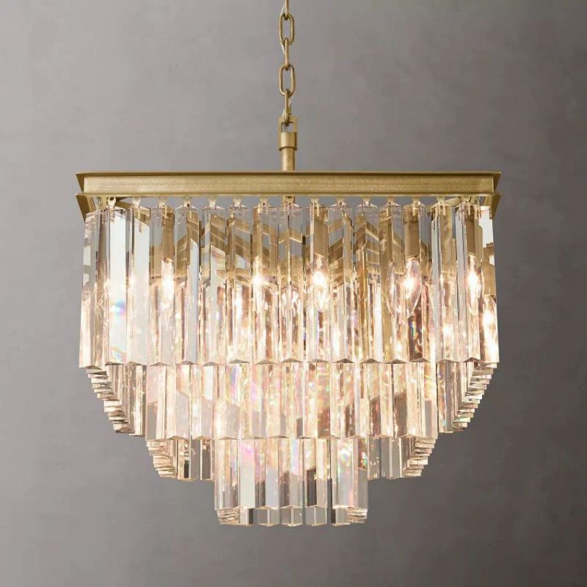Odeval Tiered Square Chandelier 22"