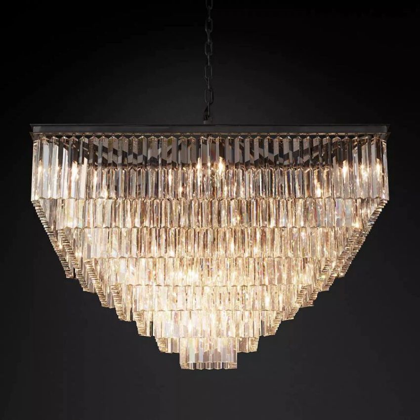 Odeval Tiered Square Chandelier 47"