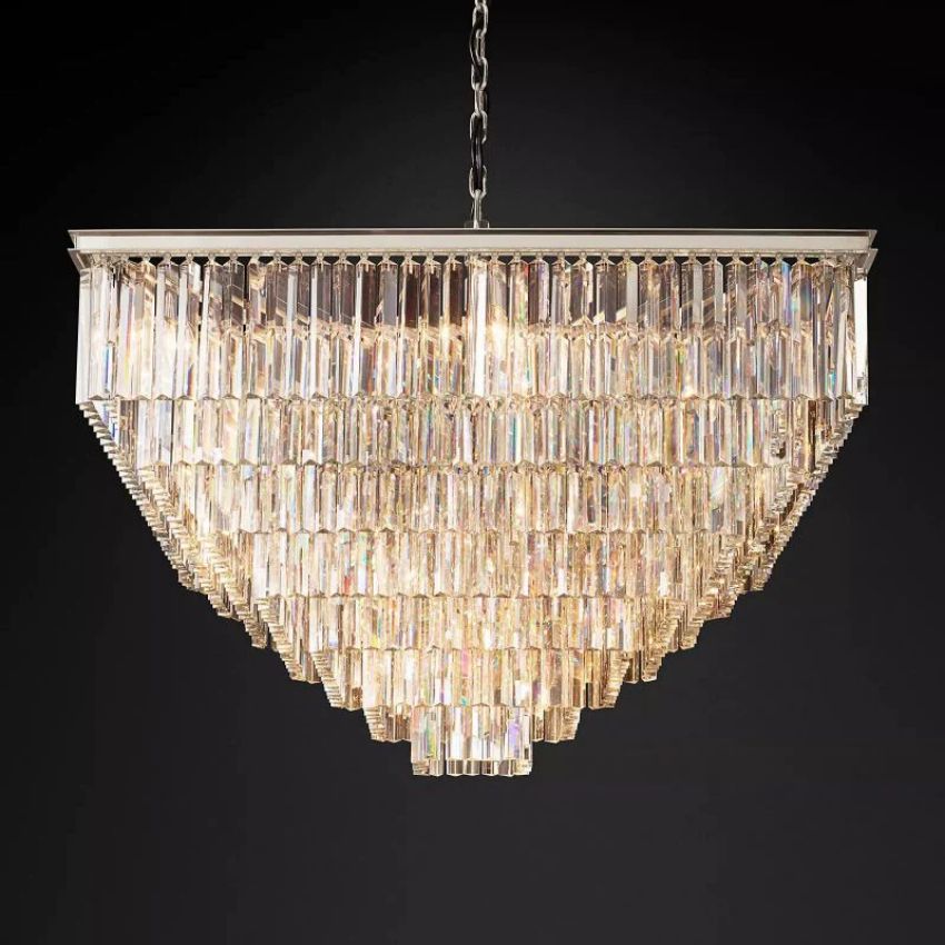 Odeval Tiered Square Chandelier 47"