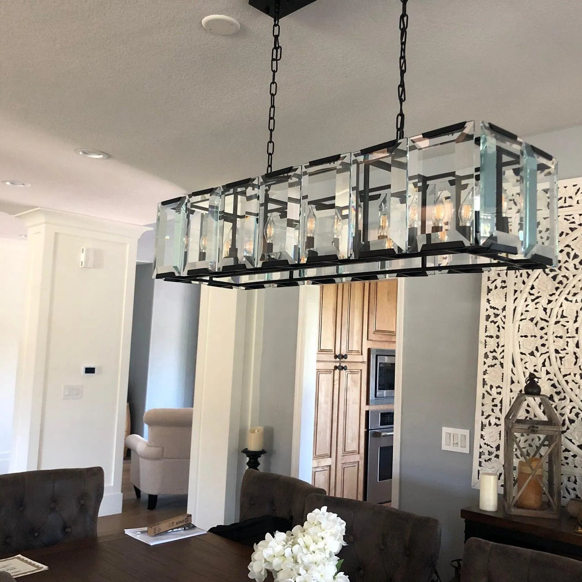 Harluxe Crystal Rectangle Chandelier 42"