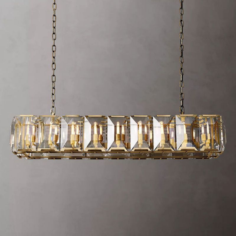 Harluxe Crystal Rectangle Chandelier 62"