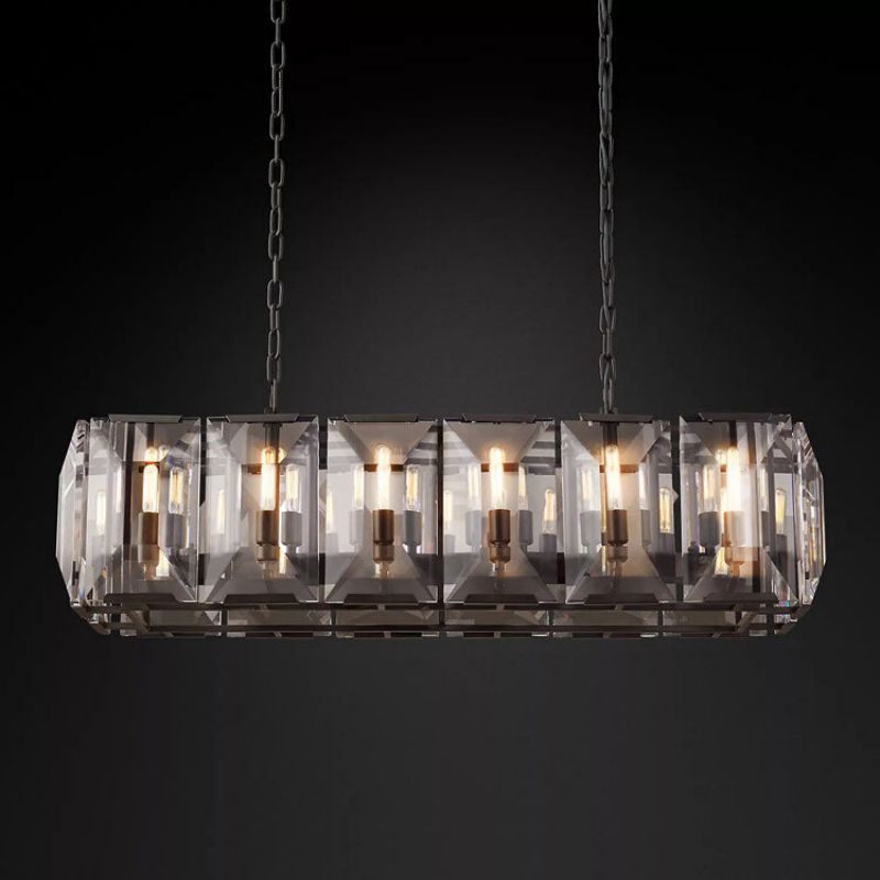 Harluxe Crystal Rectangle Chandelier 42"