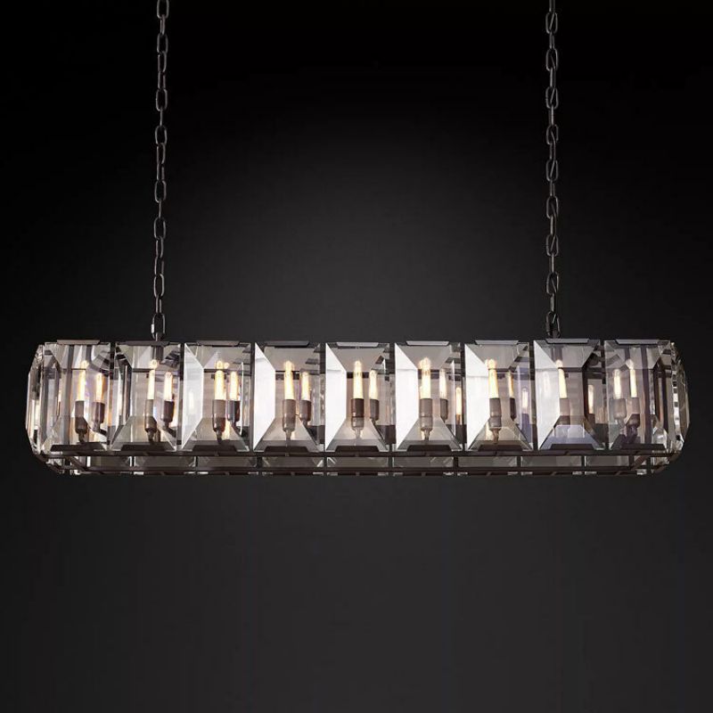 Harluxe Crystal Rectangle Chandelier 62"