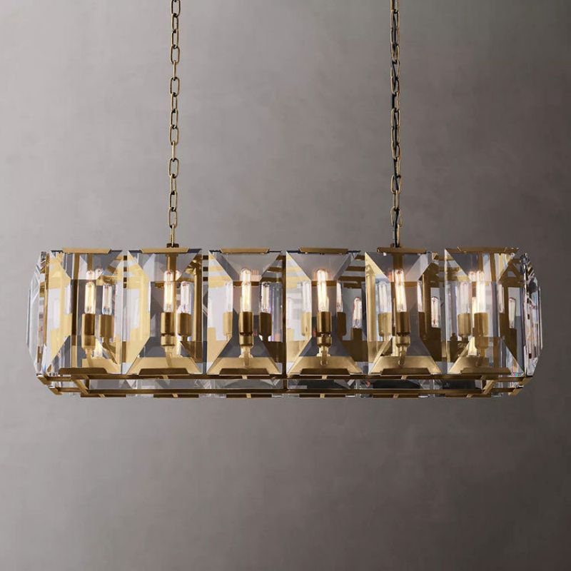 Harluxe Crystal Rectangle Chandelier 42"