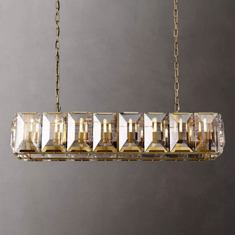 Harluxe Crystal Rectangle Chandelier 54"