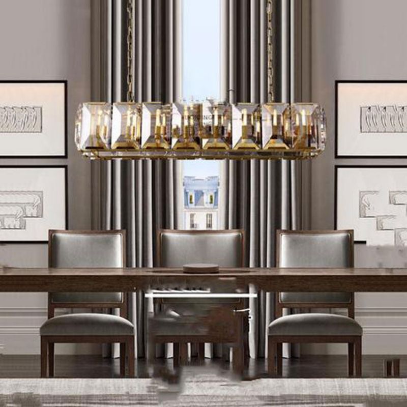Harluxe Crystal Rectangle Chandelier 62"
