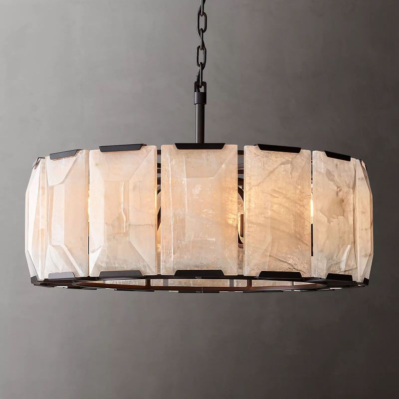 Harluxe Calcite Round Chandelier 31"