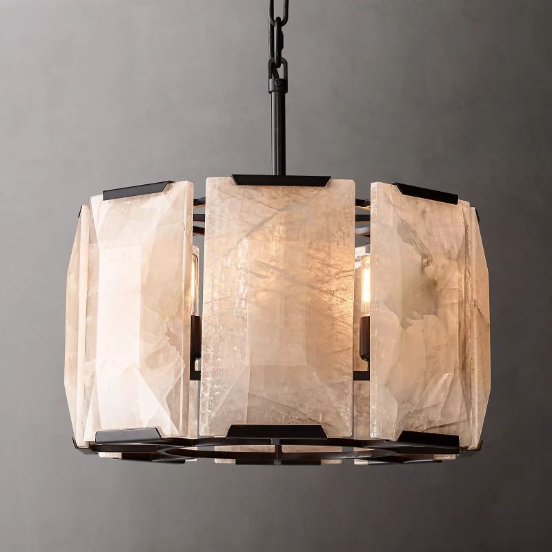 Harluxe Calcite Round Chandelier 19"