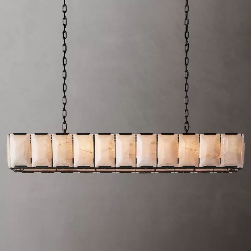Harluxe Calcite Rectangle Chandelier 74"