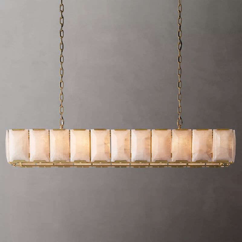 Harluxe Calcite Rectangle Chandelier 74"