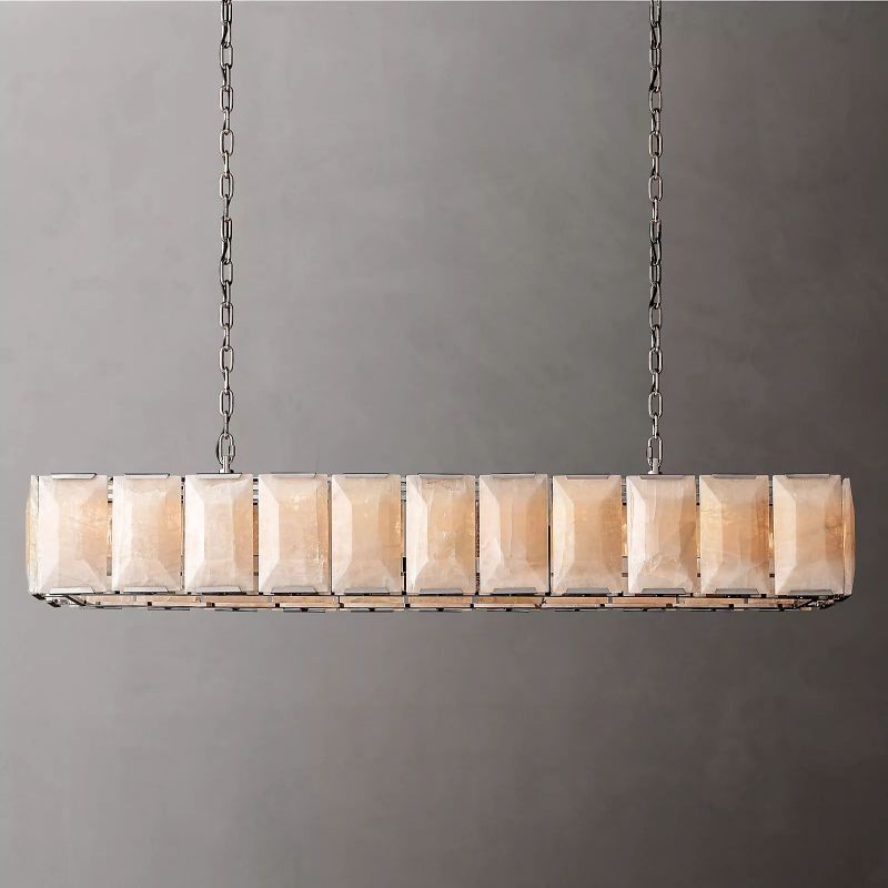 Harluxe Calcite Rectangle Chandelier 74"