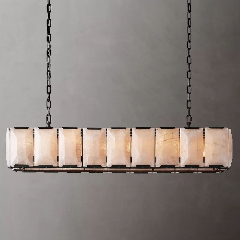 Harluxe Calcite Rectangle Chandelier 62"
