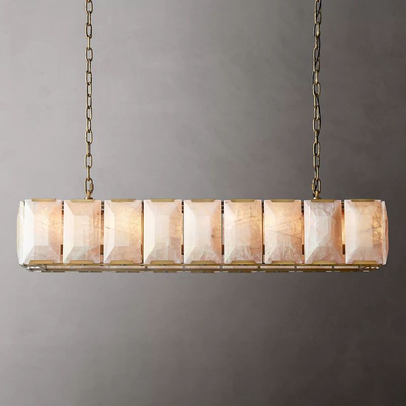 Harluxe Calcite Rectangle Chandelier 62"