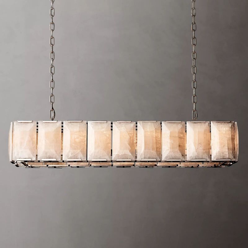 Harluxe Calcite Rectangle Chandelier 62"