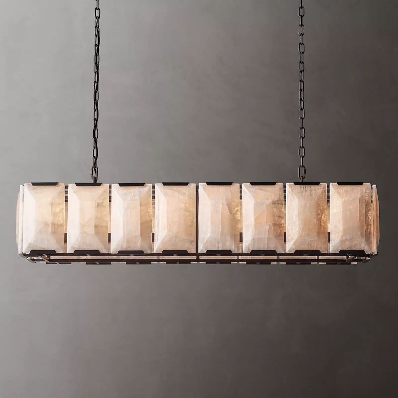 Harluxe Calcite Rectangle Chandelier 54"
