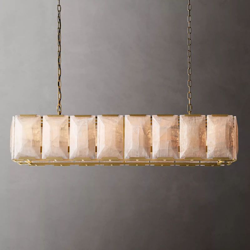Harluxe Calcite Rectangle Chandelier 54"