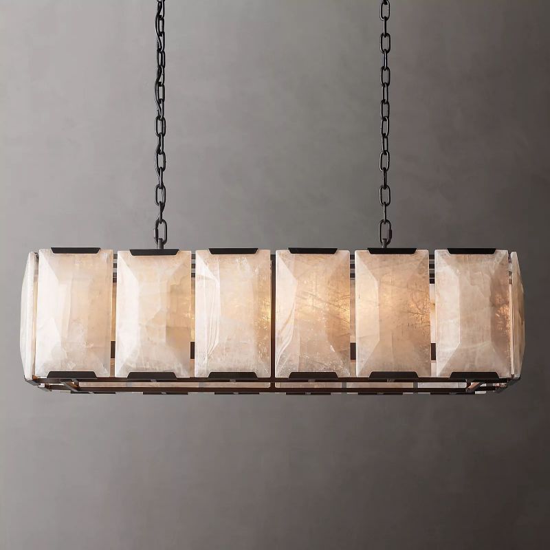 Harluxe Calcite Rectangle Chandelier 42"