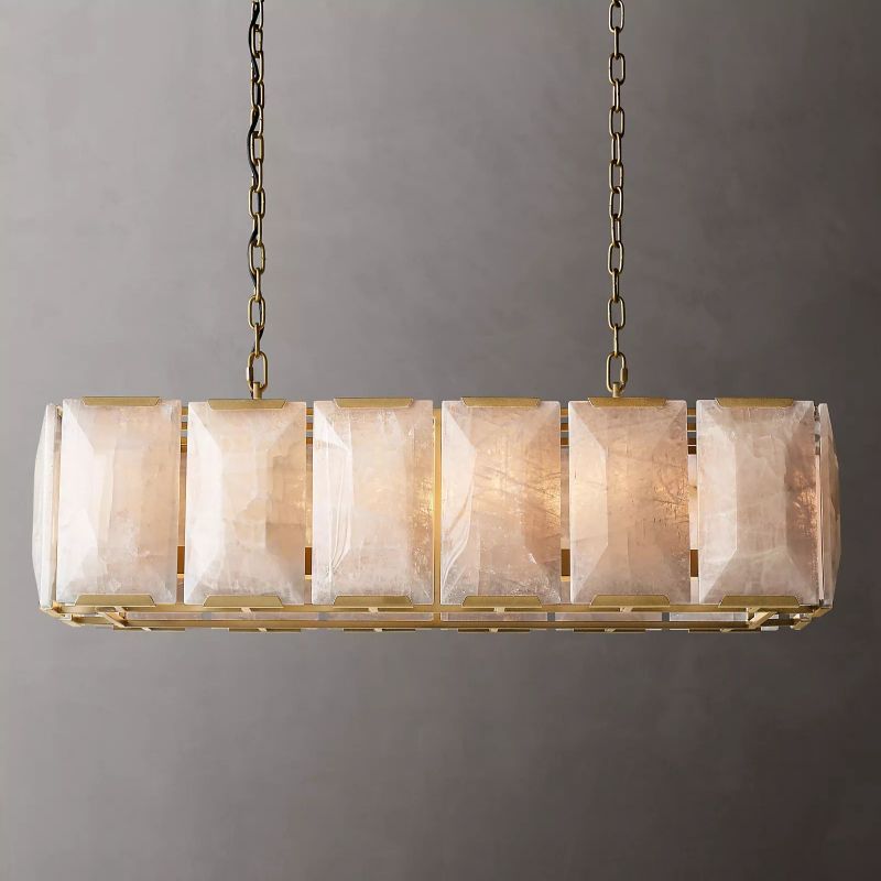 Harluxe Calcite Rectangle Chandelier 42"