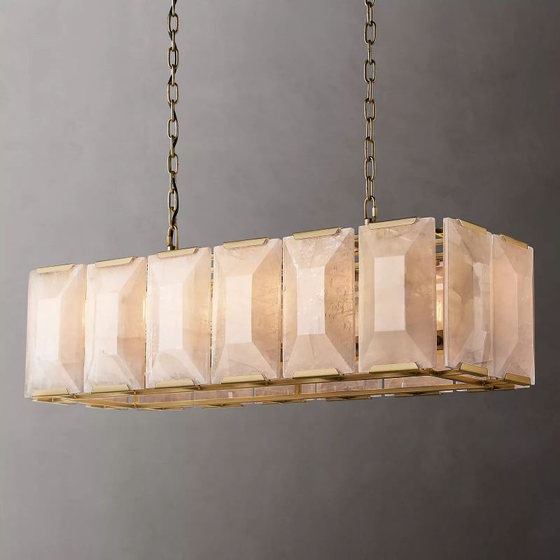 Harluxe Calcite Rectangle Chandelier 42"