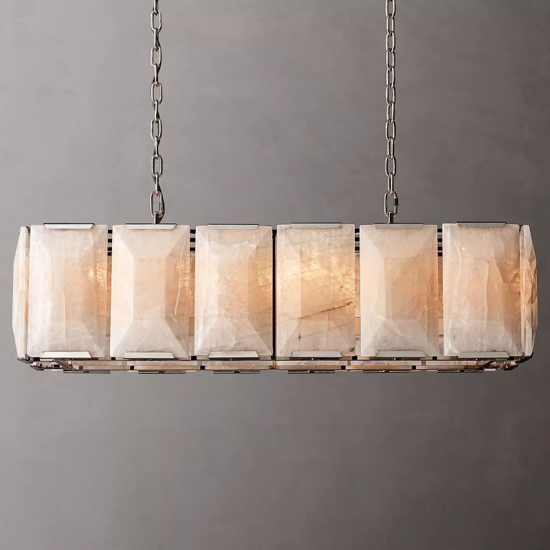 Harluxe Calcite Rectangle Chandelier 42"