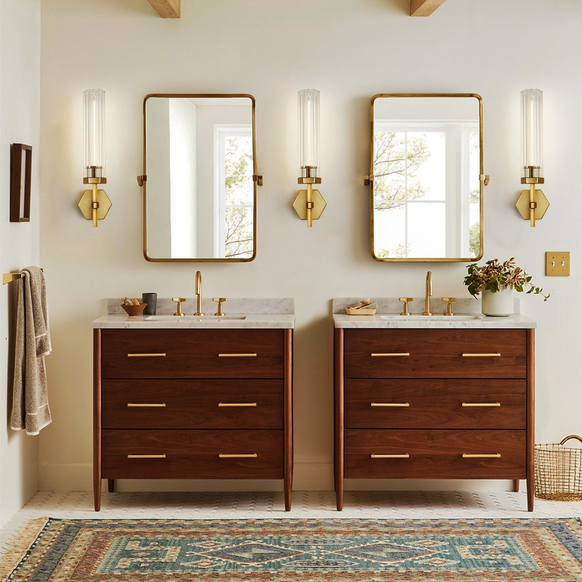 Lamport Hexagonal Double Wall Sconce
