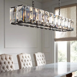 Harluxe Crystal Rectangle Chandelier 54"
