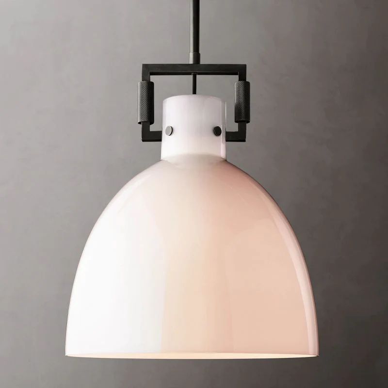 Machery Milk Glass Cloche Pendant Light