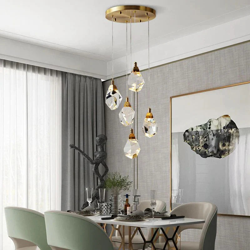 Angle Multi-Lights Round Chandelier