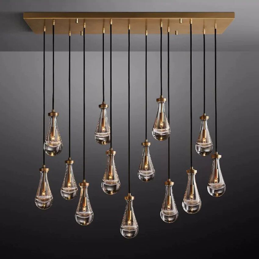 Raindrop Rectangular Chandelier 54"