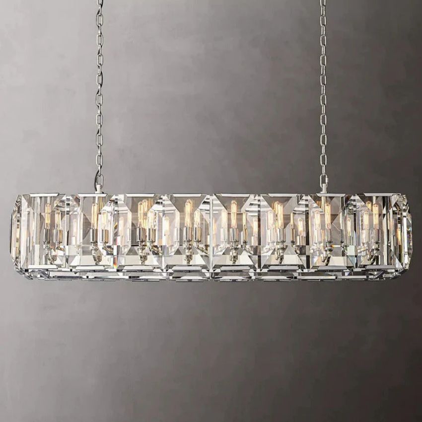 Harluxe Crystal Rectangle Chandelier 54"