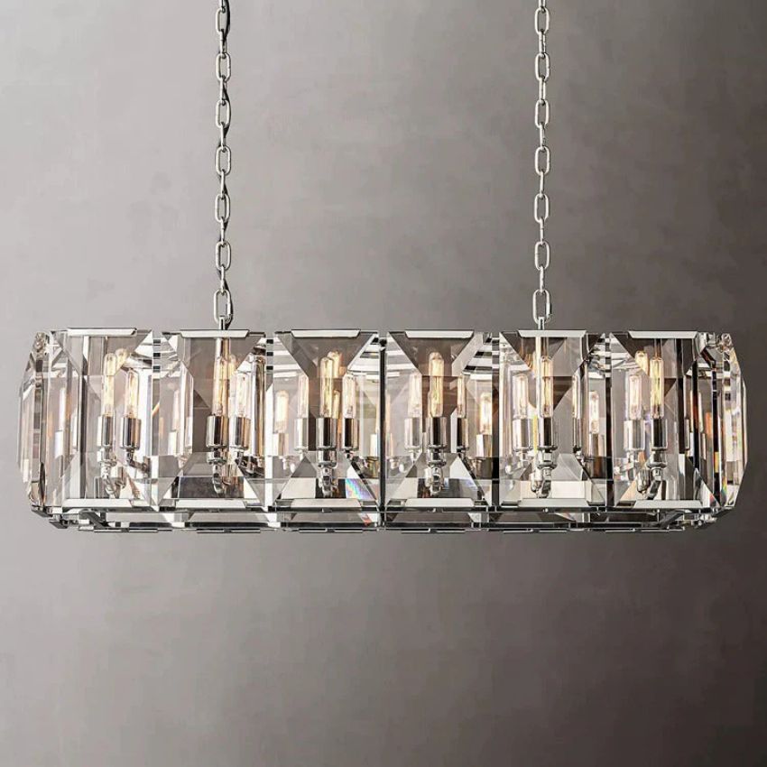 Harluxe Crystal Rectangle Chandelier 42"
