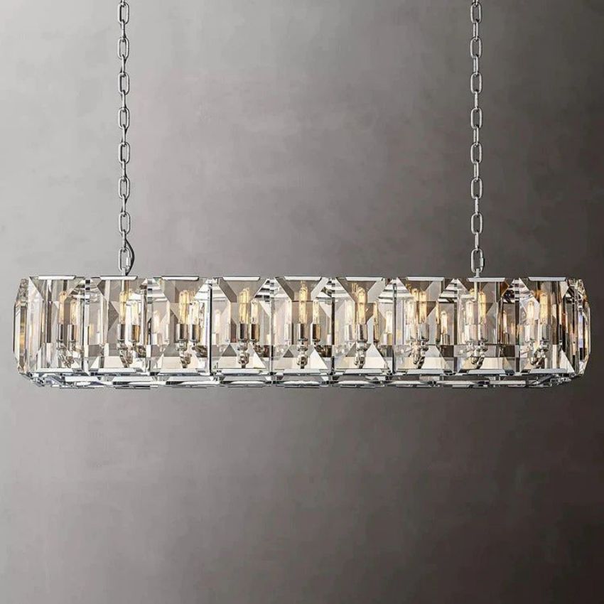 Harluxe Crystal Rectangle Chandelier 62"