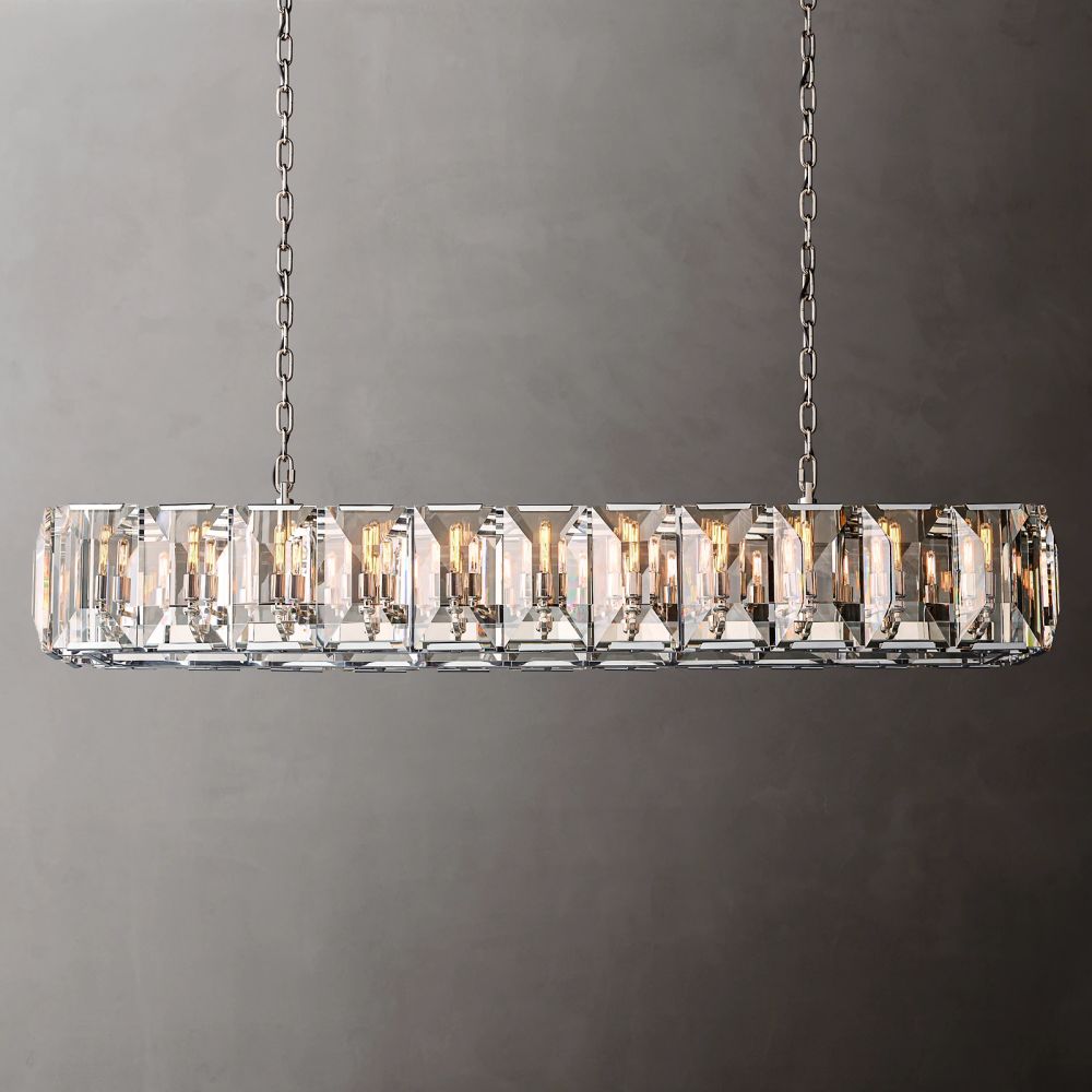 Harluxe Crystal Rectangle Chandelier 74"