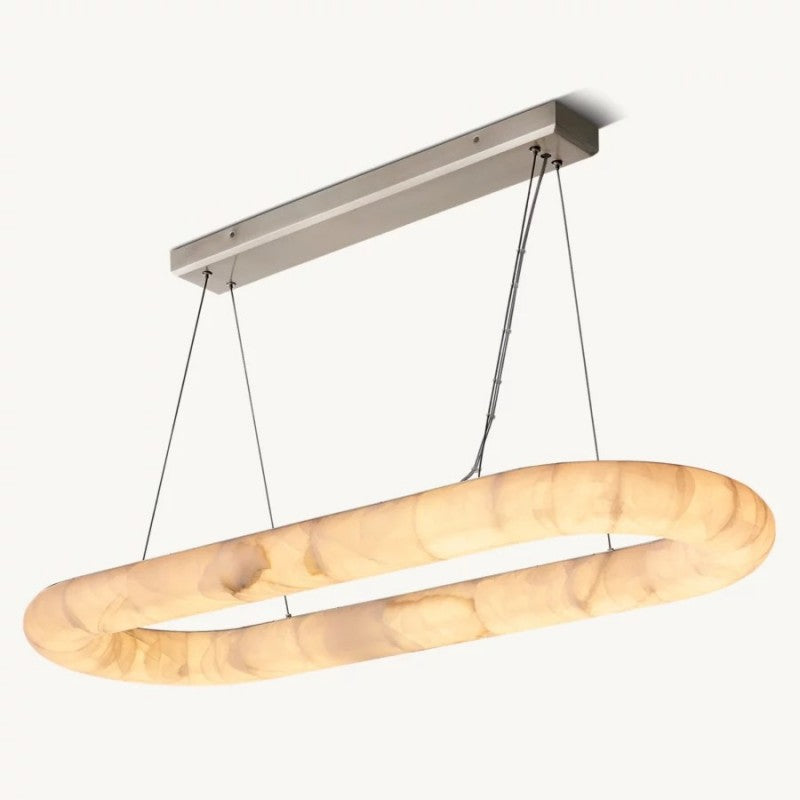 Rivent Alabaster Oval Chandelier 57"