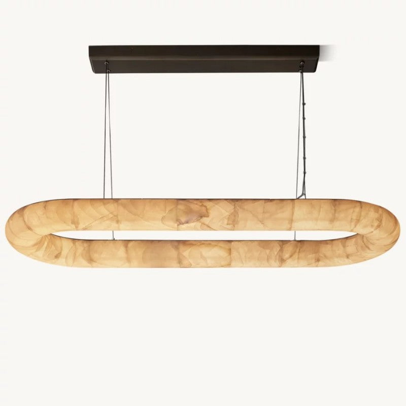Rivent Alabaster Oval Chandelier 57"
