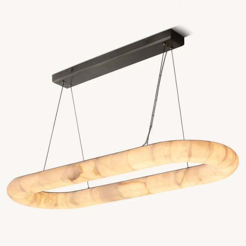Rivent Alabaster Oval Chandelier 57"