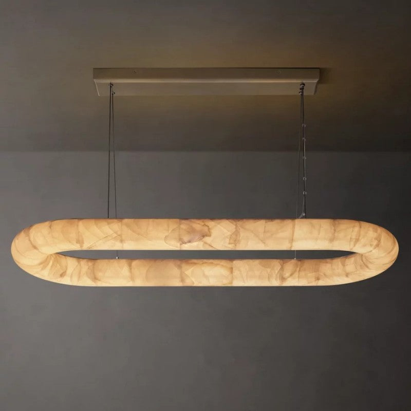 Rivent Alabaster Oval Chandelier 57"