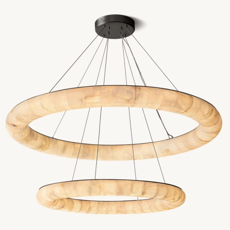 Rivent Lisse Two-Tiered Round Chandelier 61"
