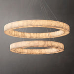 Rivent Alabaster Two-Tier Round Chandelier 60"