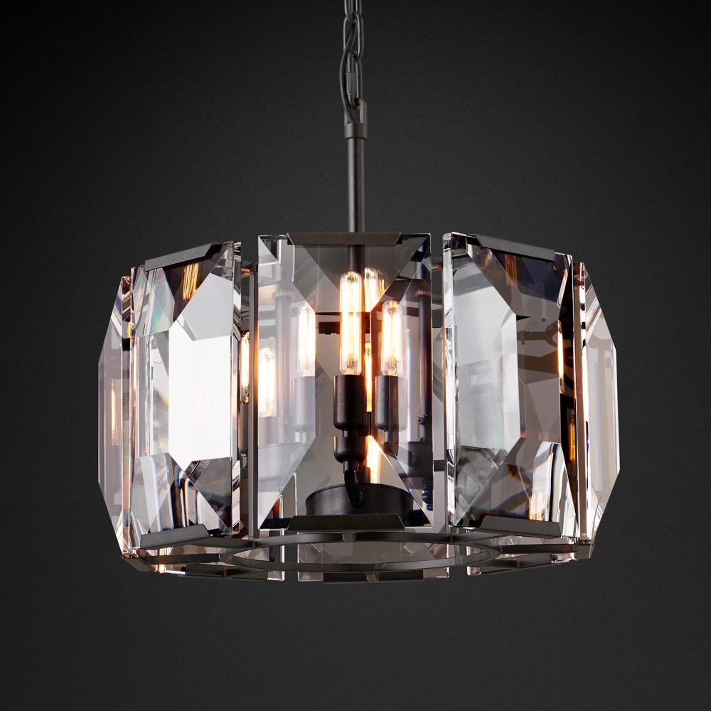 Harluxe Crystal Round Chandelier 19"
