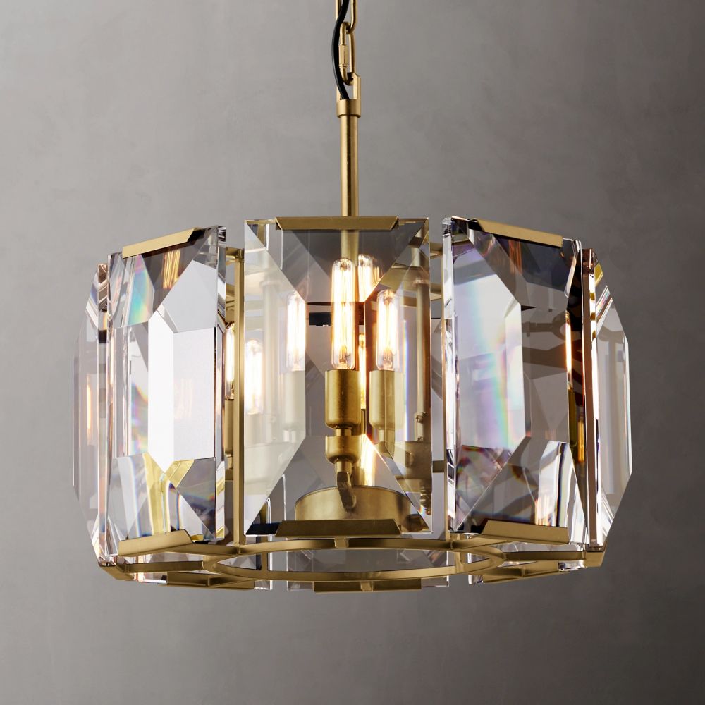 Harluxe Crystal Round Chandelier 19"