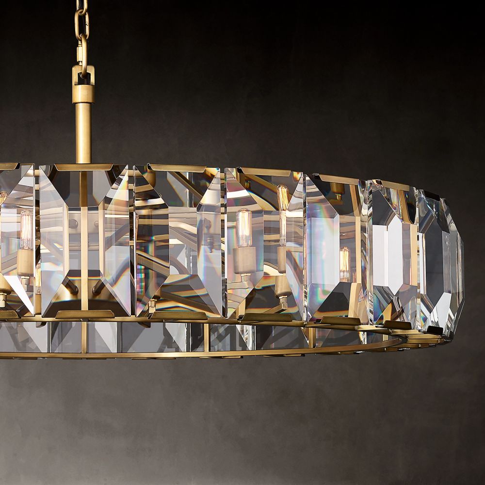 Harluxe Crystal Round Chandelier 43"
