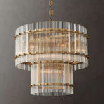 Sanrico Glass Two-Tier Round Chandelier 22"
