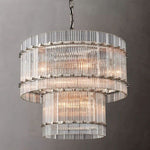 Sanrico Glass Two-Tier Round Chandelier 22"