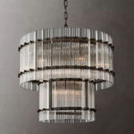 Sanrico Glass Two-Tier Round Chandelier 22"