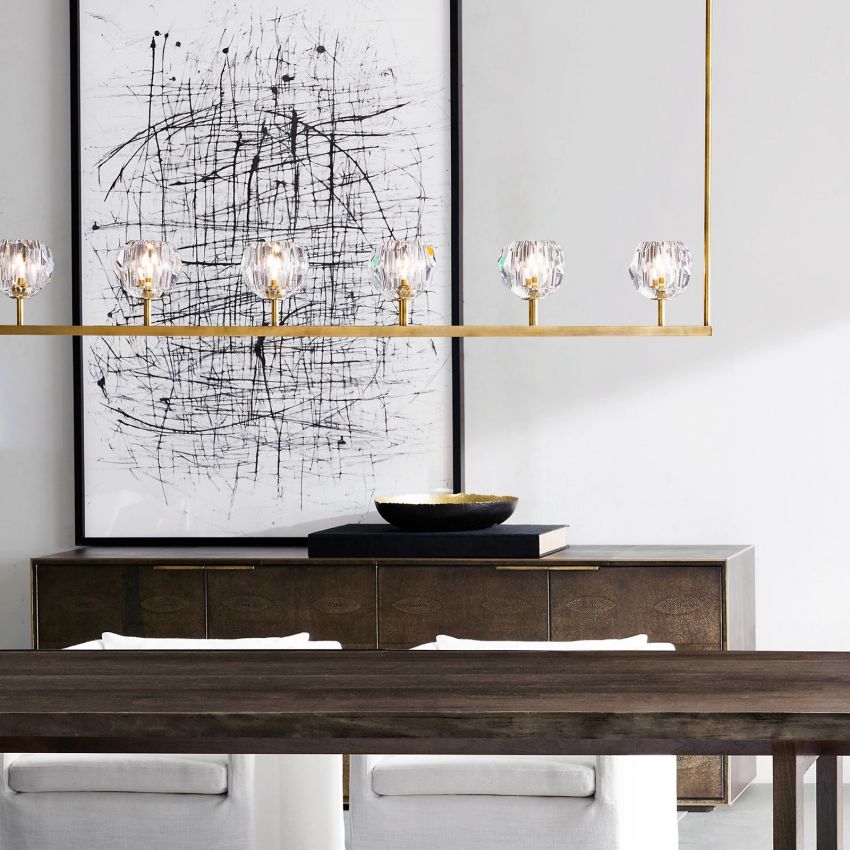 Boulle Linear Chandelier 48"