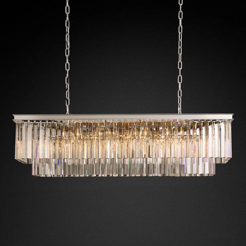 Odeval Rectangular Tiered Chandelier 49"