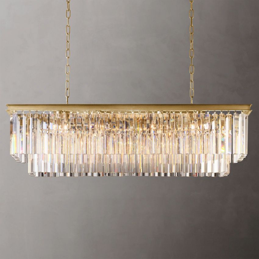 Odeval Rectangular Tiered Chandelier 49"