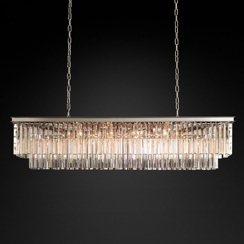 Odeval Rectangular Tiered Chandelier 59"