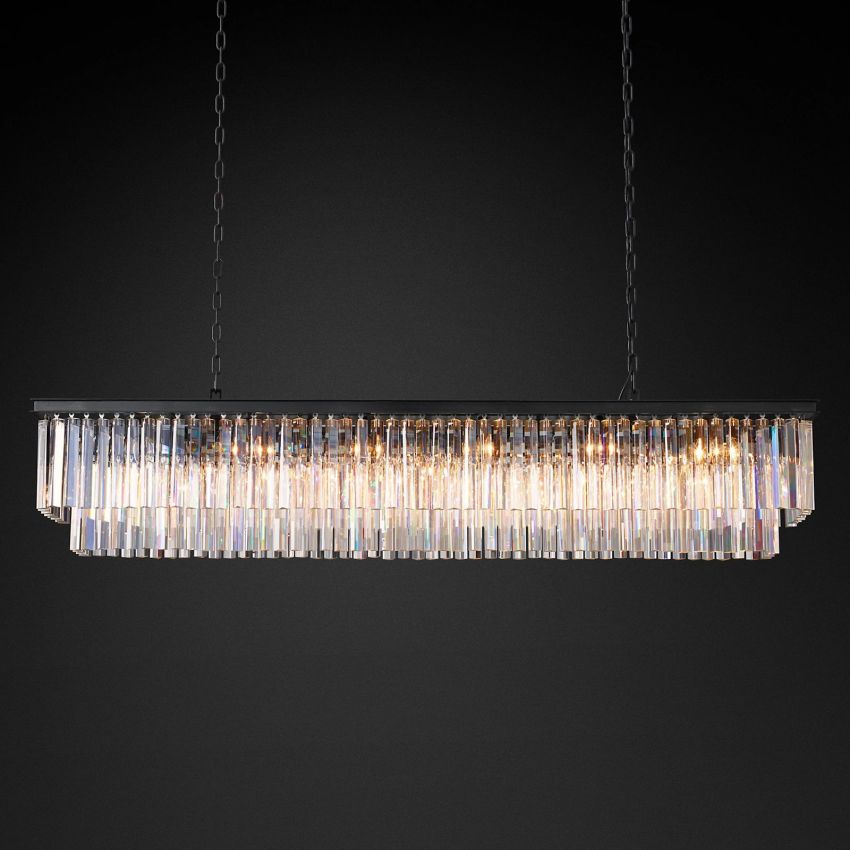 Odeval Rectangular Tiered Chandelier 72"